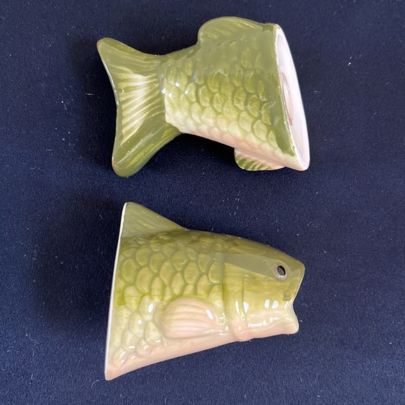 Vintage Bass Fish Salt & Pepper Shakers and Fishing Coffee Mug - Picture 9 of 15